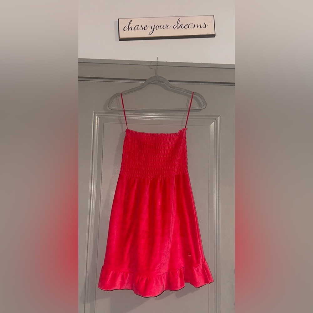 Juicy Sun dress, strapless baby doll,swim suit cover, Velour, soft, new, Sz SM